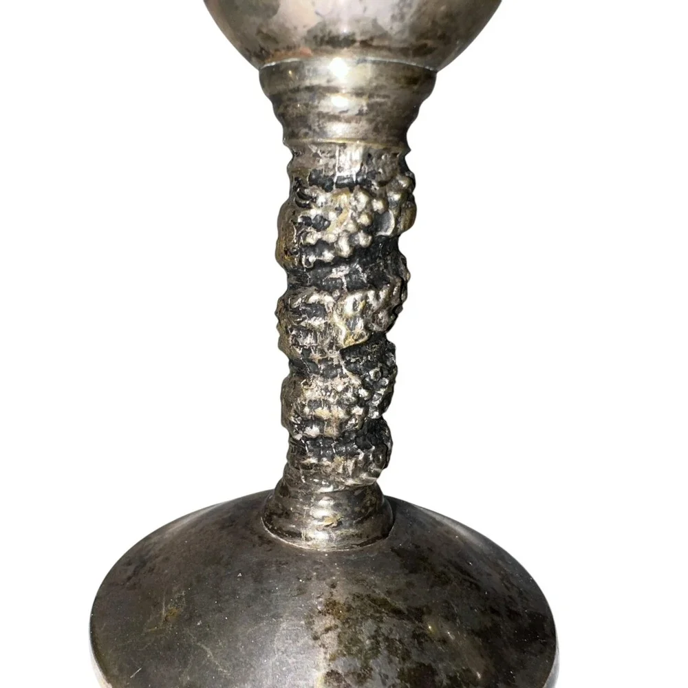 3 Vintage Brass Silver‎ Plate Goblets Made In Spain